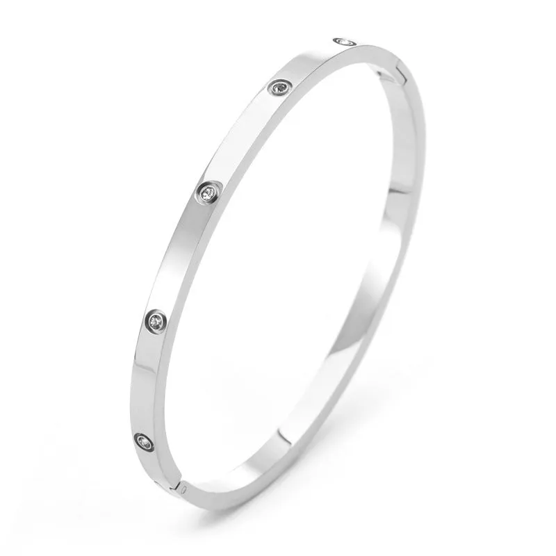 Myjewel Love Designer high polish Stainless Steel Bracelet Set Famous Branded Women's Jewelry Diamond Pearl Stone Bangles