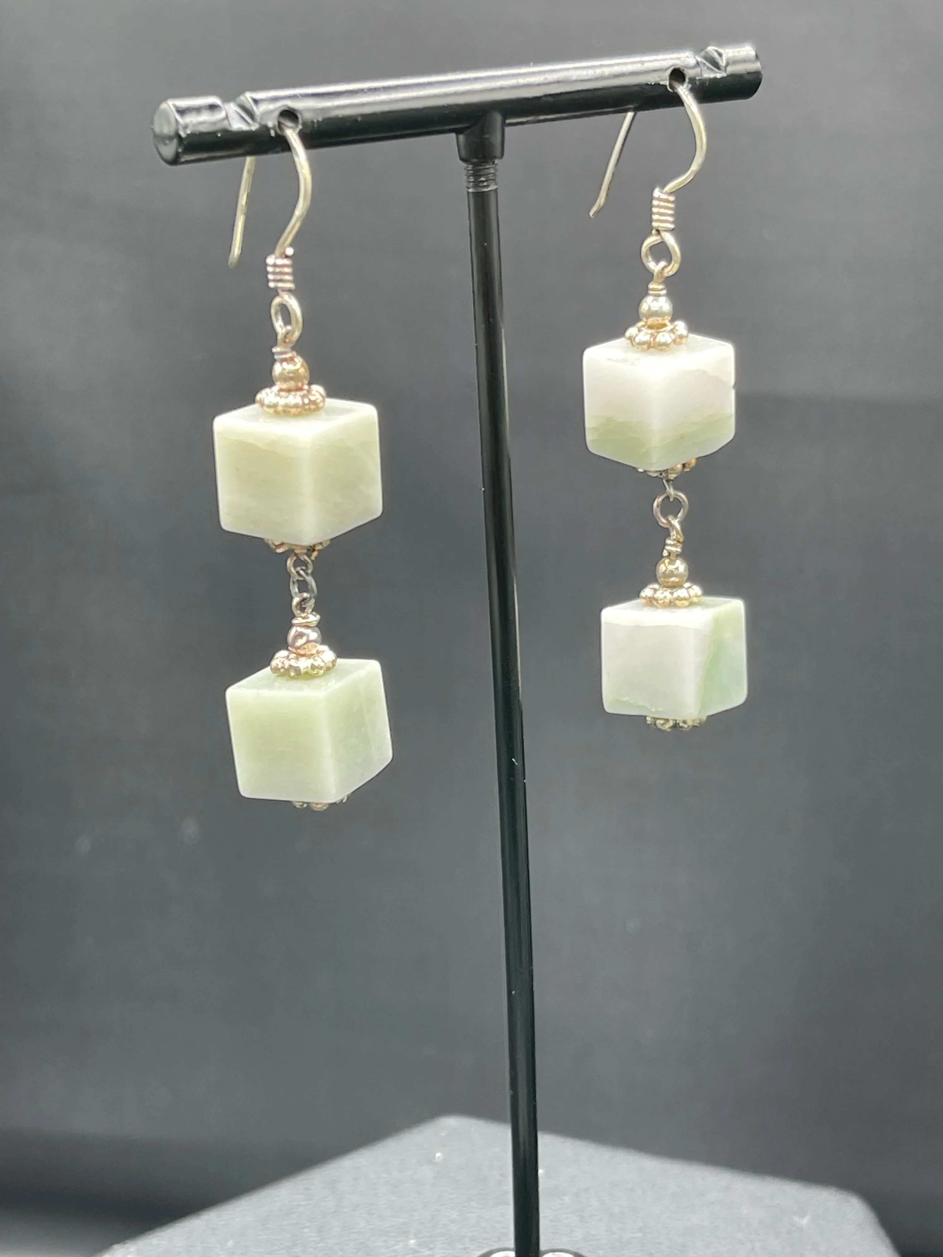 Natural Chalcedony Sterling Silver Dangle Earrings