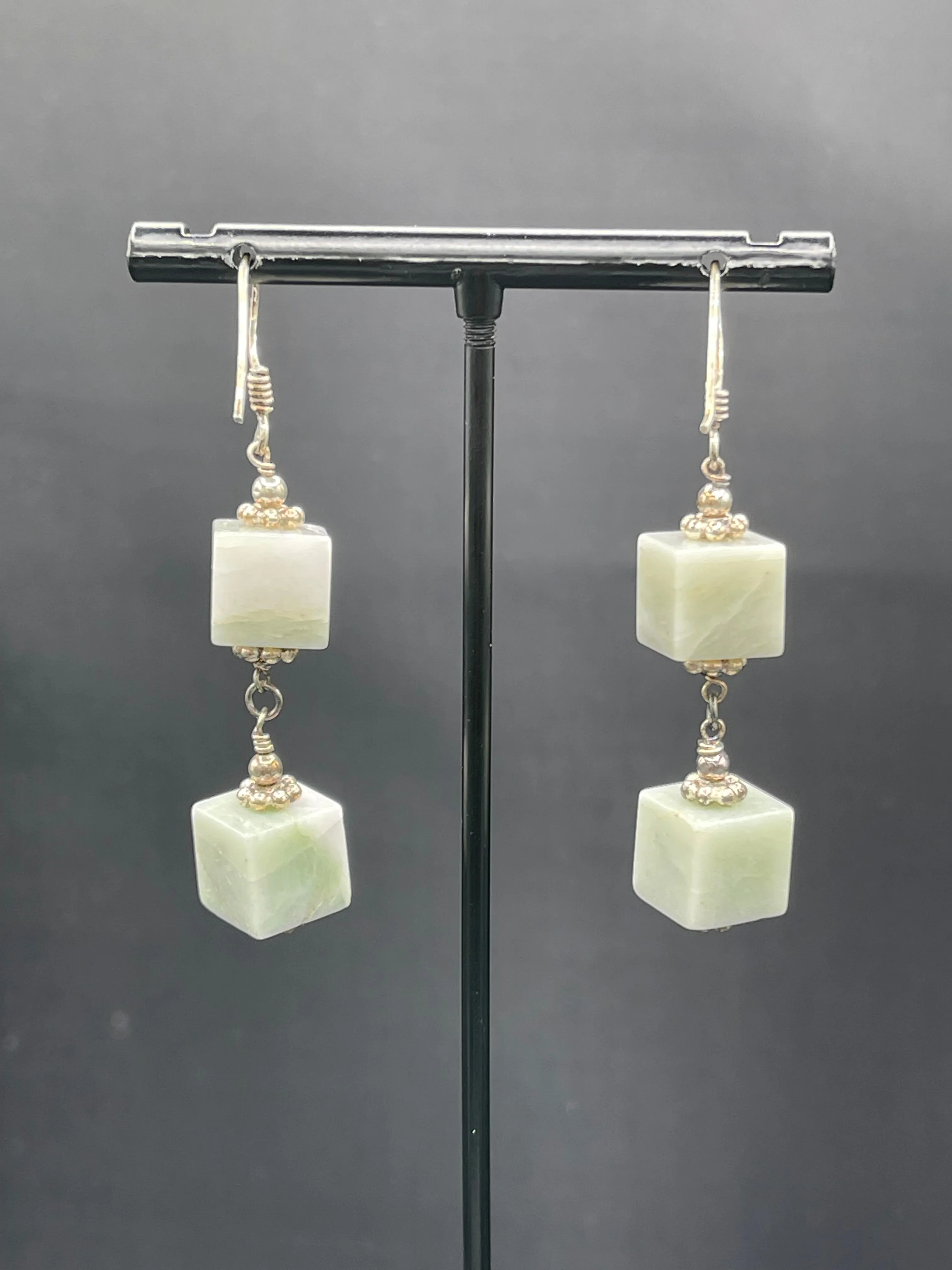 Natural Chalcedony Sterling Silver Dangle Earrings