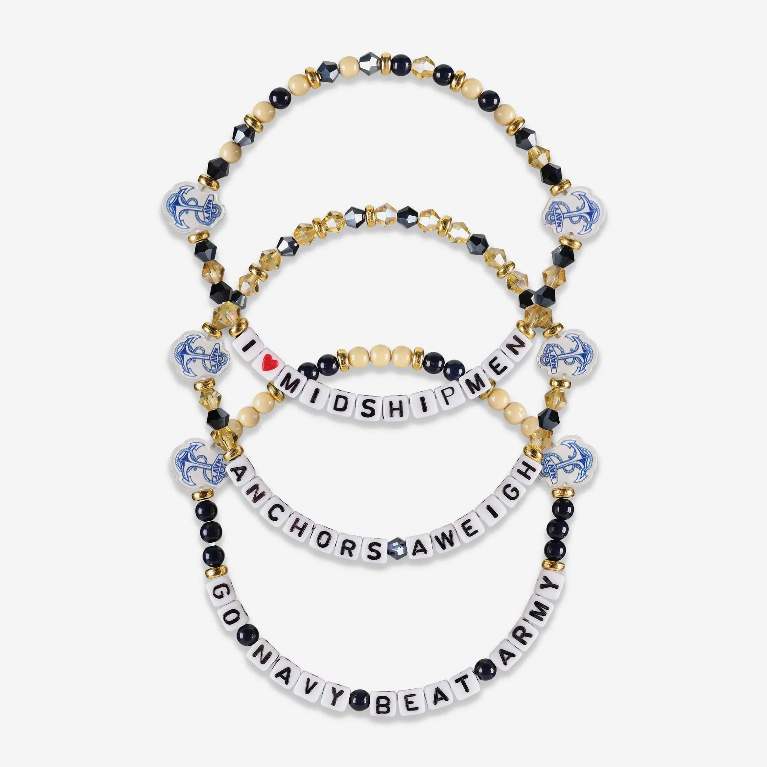 Navy Midshipmen 3 Pack Friendship Bracelet