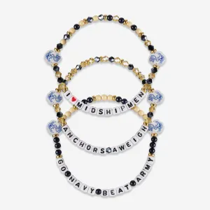 Navy Midshipmen 3 Pack Friendship Bracelet