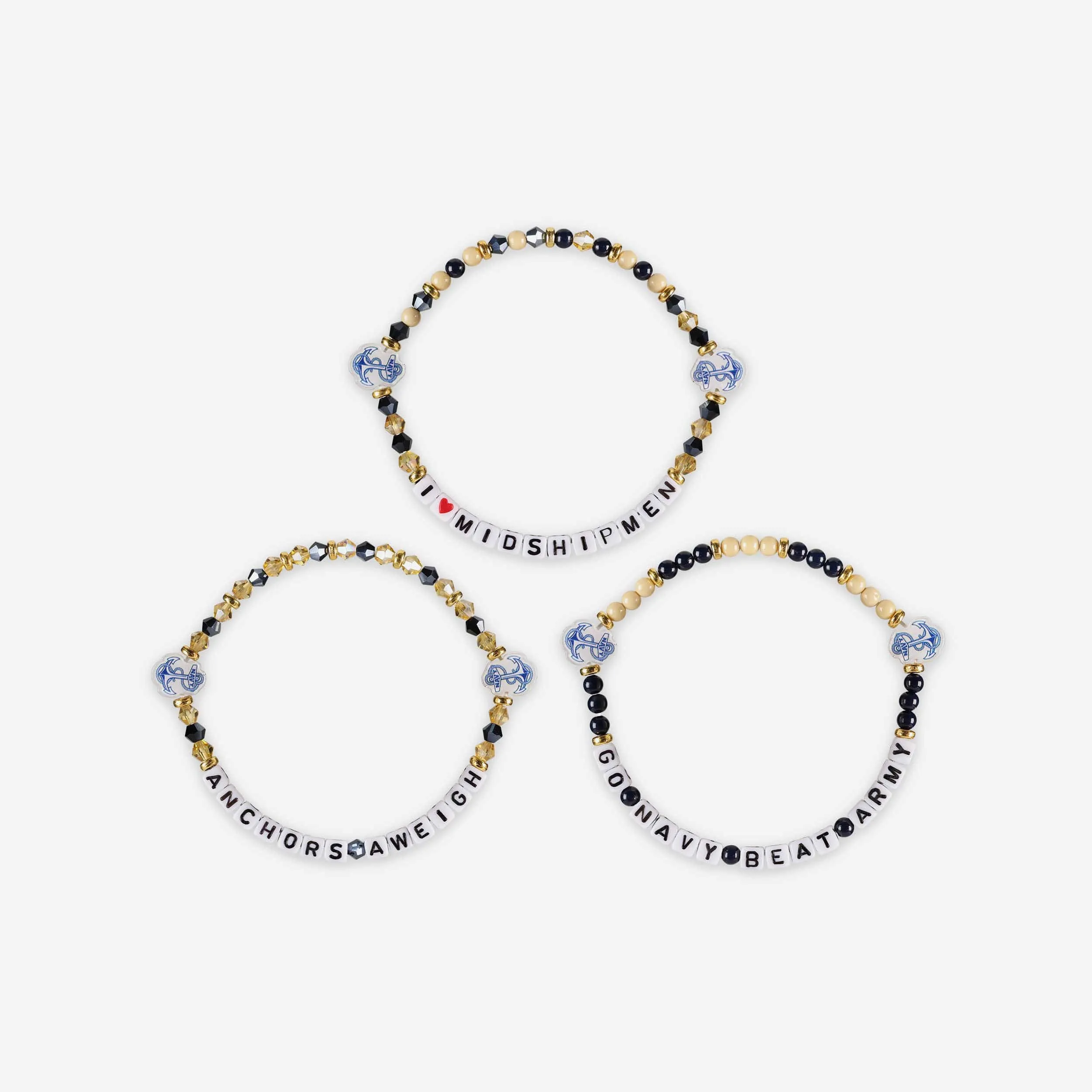 Navy Midshipmen 3 Pack Friendship Bracelet