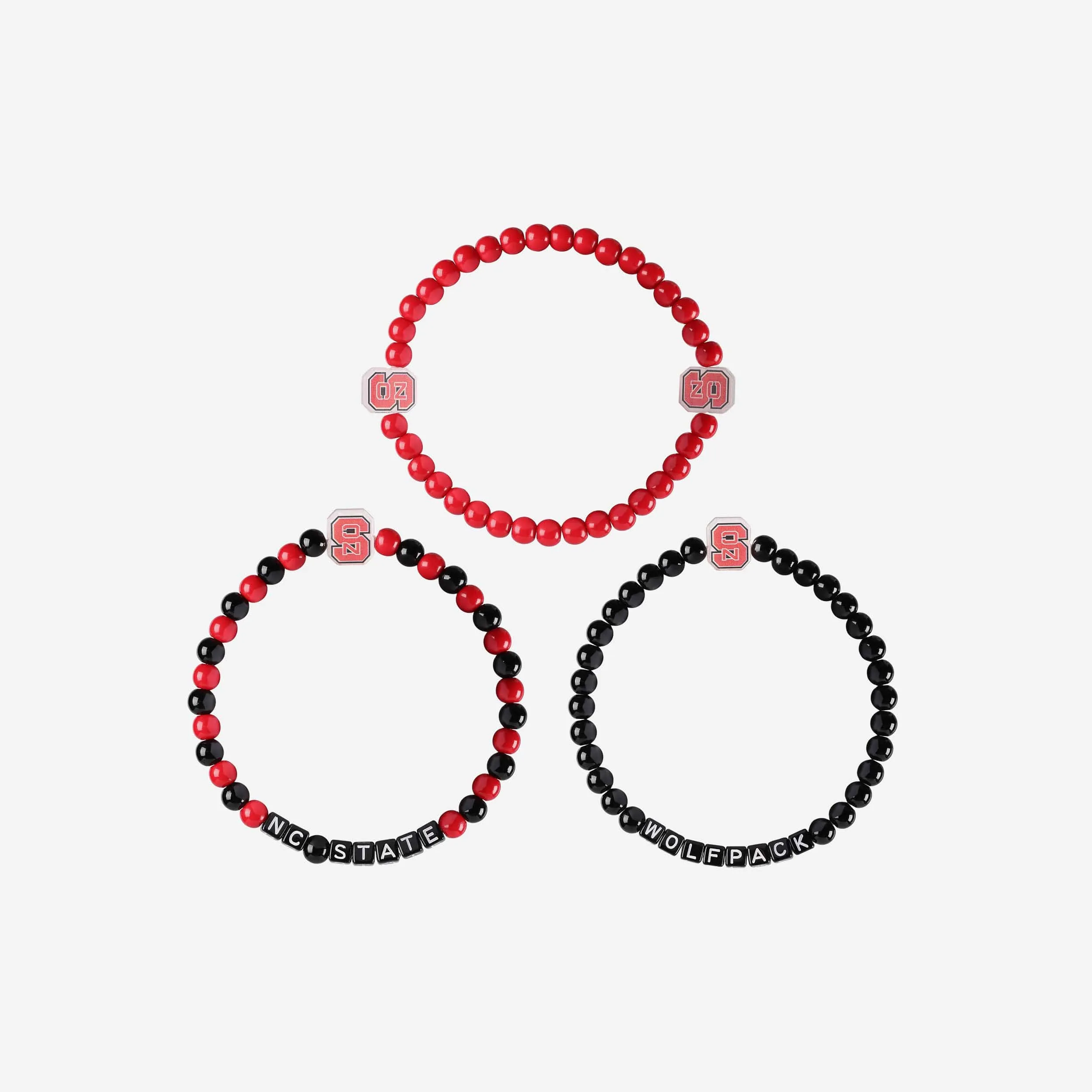 NC State Wolfpack 3 Pack Beaded Friendship Bracelet
