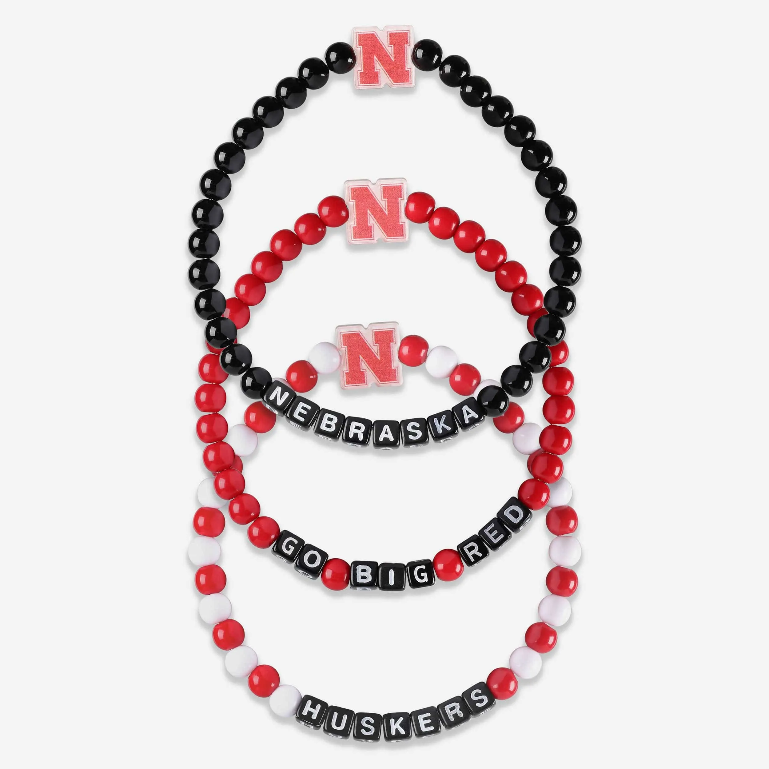 Nebraska Cornhuskers 3 Pack Beaded Friendship Bracelet