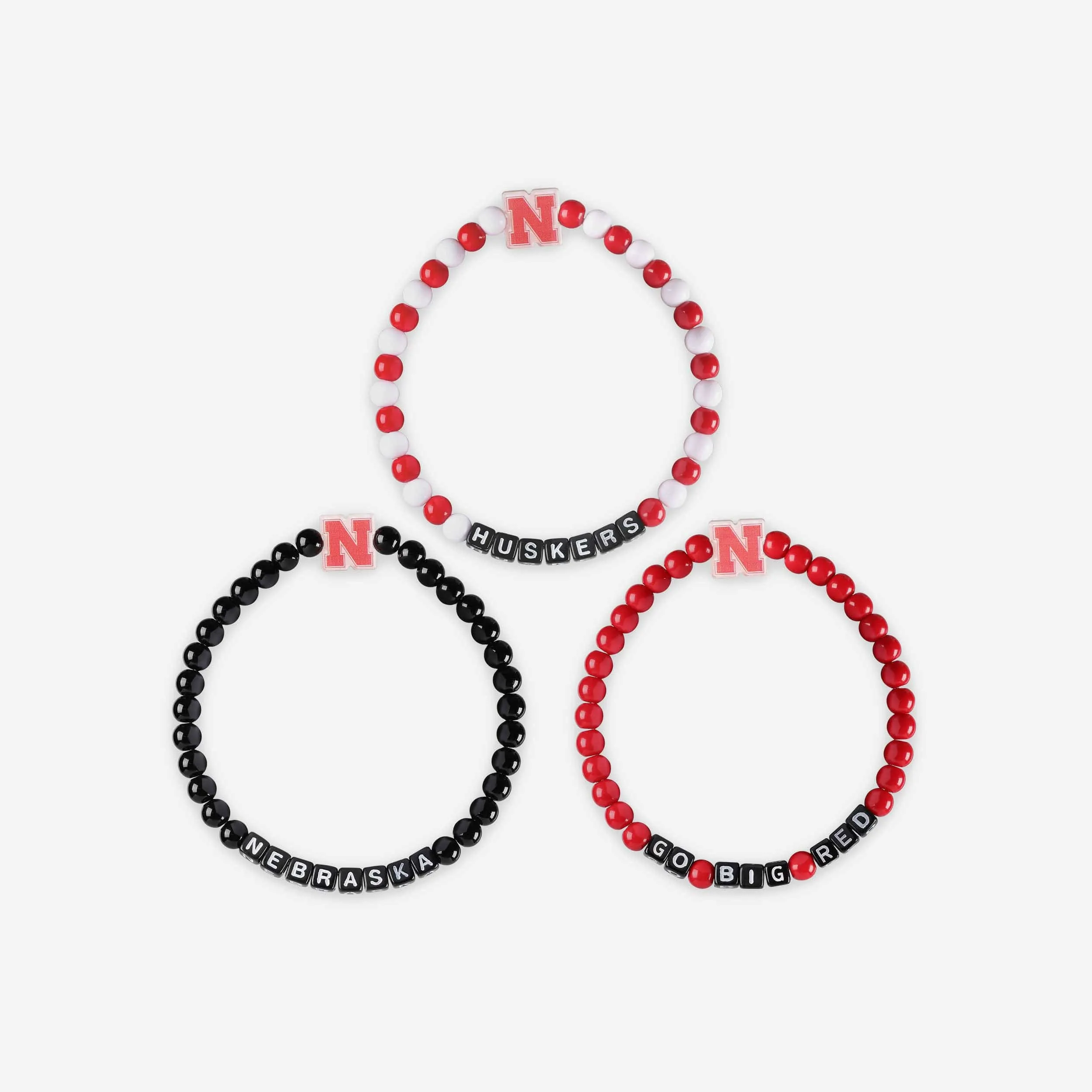 Nebraska Cornhuskers 3 Pack Beaded Friendship Bracelet