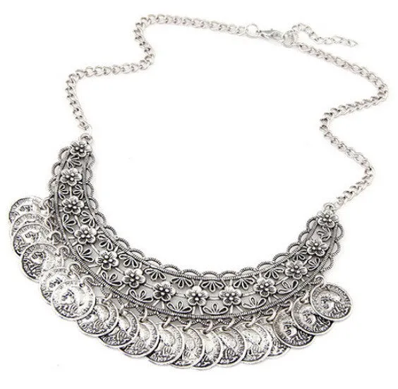 NEW Maxi Bohemian Necklace Turquoise Beads Gypsy Ethnic Vintage Choker Collares Necklaces & Pendants Collier Necklace Women