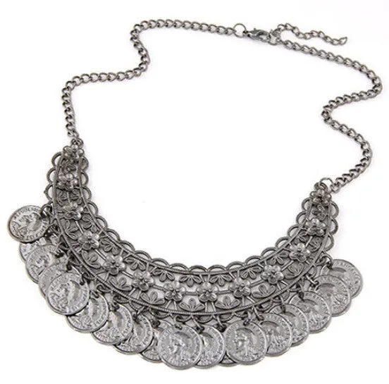 NEW Maxi Bohemian Necklace Turquoise Beads Gypsy Ethnic Vintage Choker Collares Necklaces & Pendants Collier Necklace Women