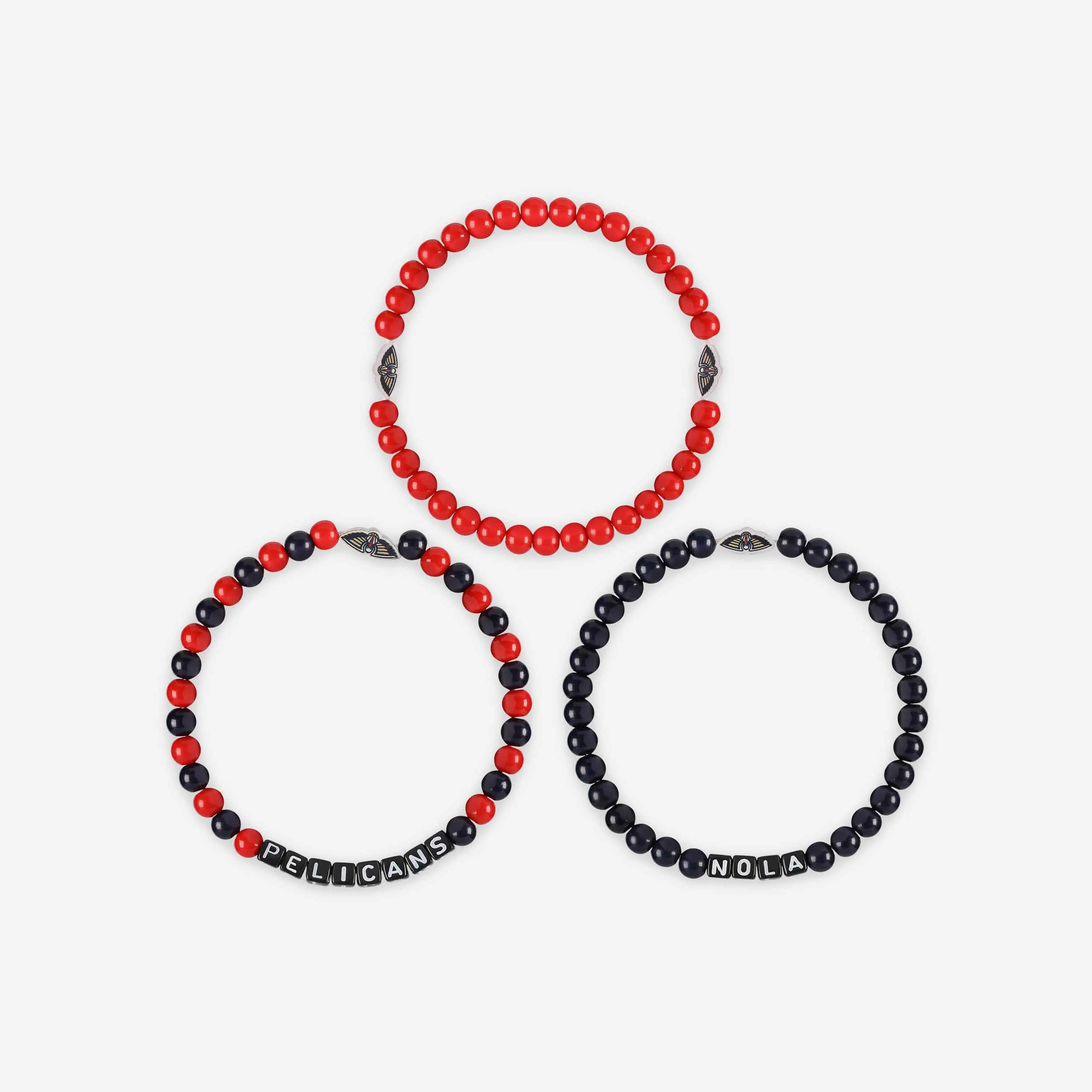 New Orleans Pelicans 3 Pack Beaded Friendship Bracelet