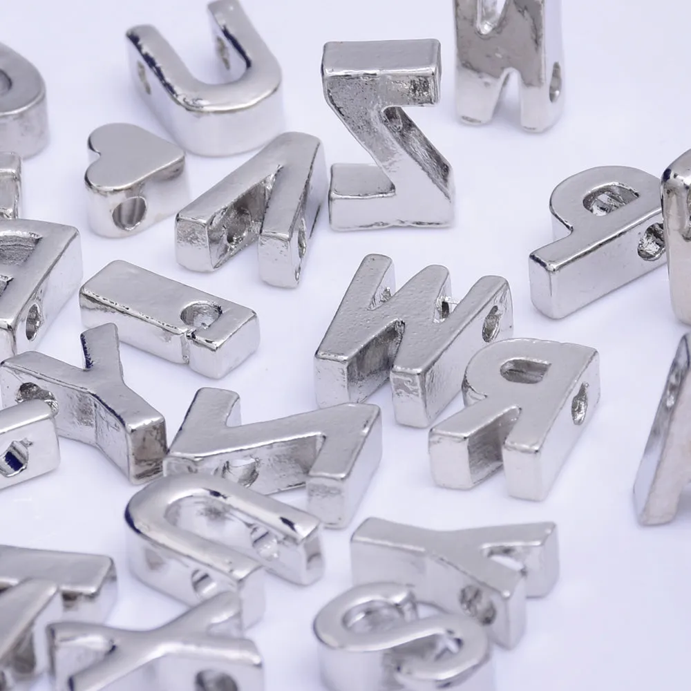Nickel Alloy Letter Pendant Charm Capital letter Metal letter Finding Letter Initial Pendants for Personalize Necklaces " N " 10*6.5*3.5mm 10pcs
