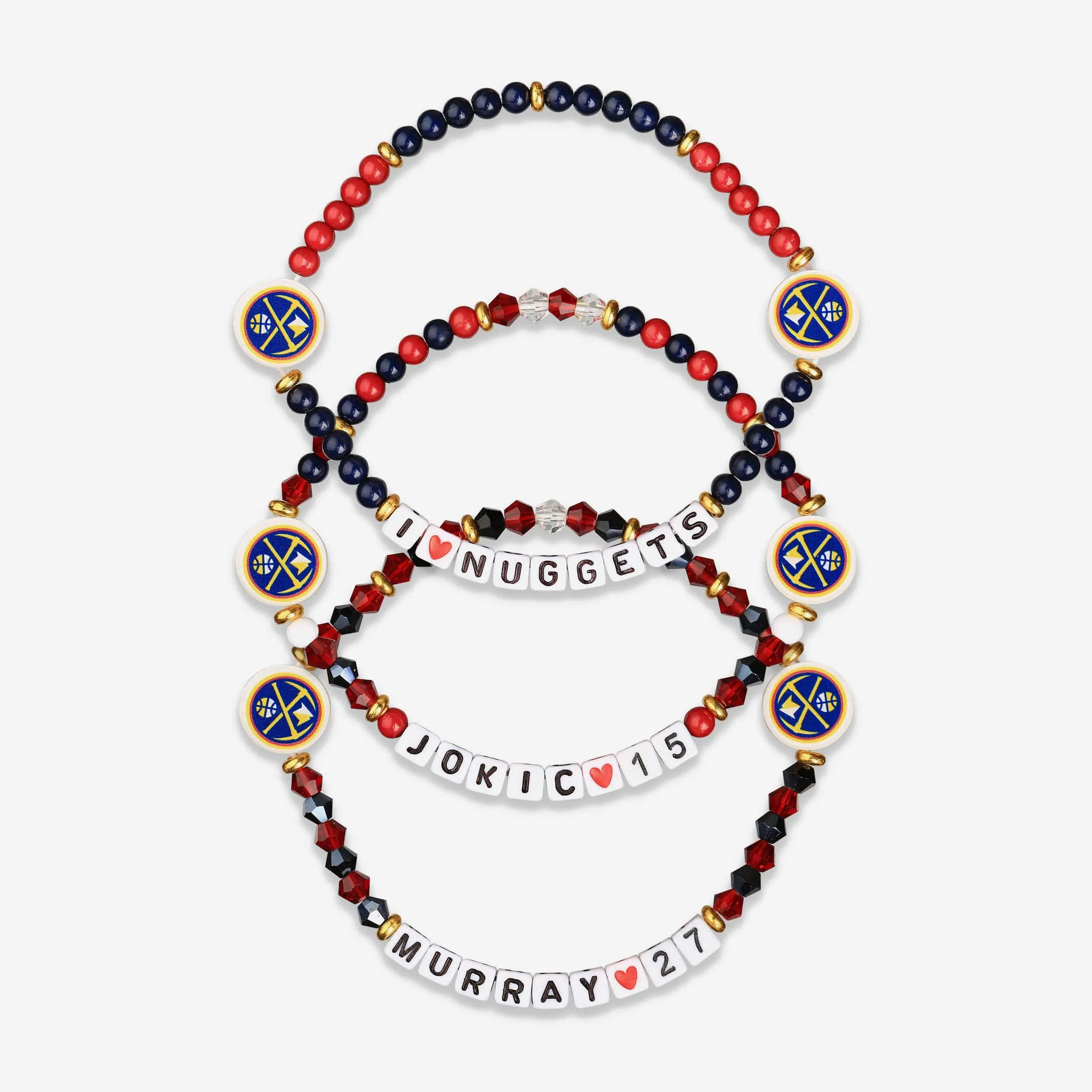 Nikola Jokic & Jamal Murray Denver Nuggets 3 Pack Player Friendship Bracelet