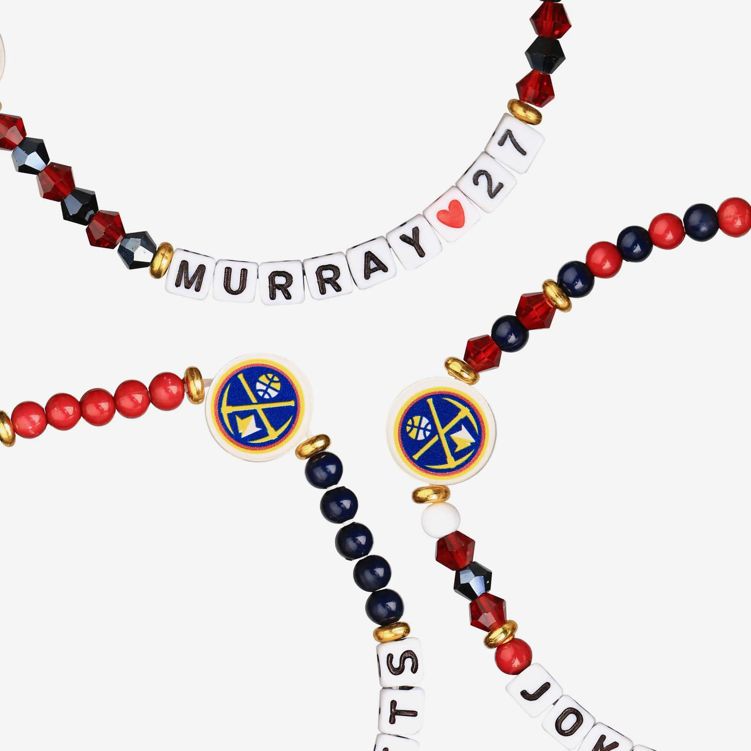 Nikola Jokic & Jamal Murray Denver Nuggets 3 Pack Player Friendship Bracelet