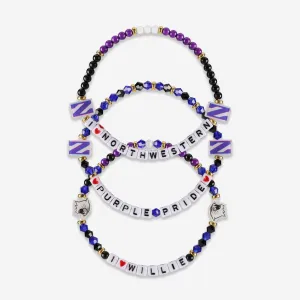 Northwestern Wildcats 3 Pack Friendship Bracelet
