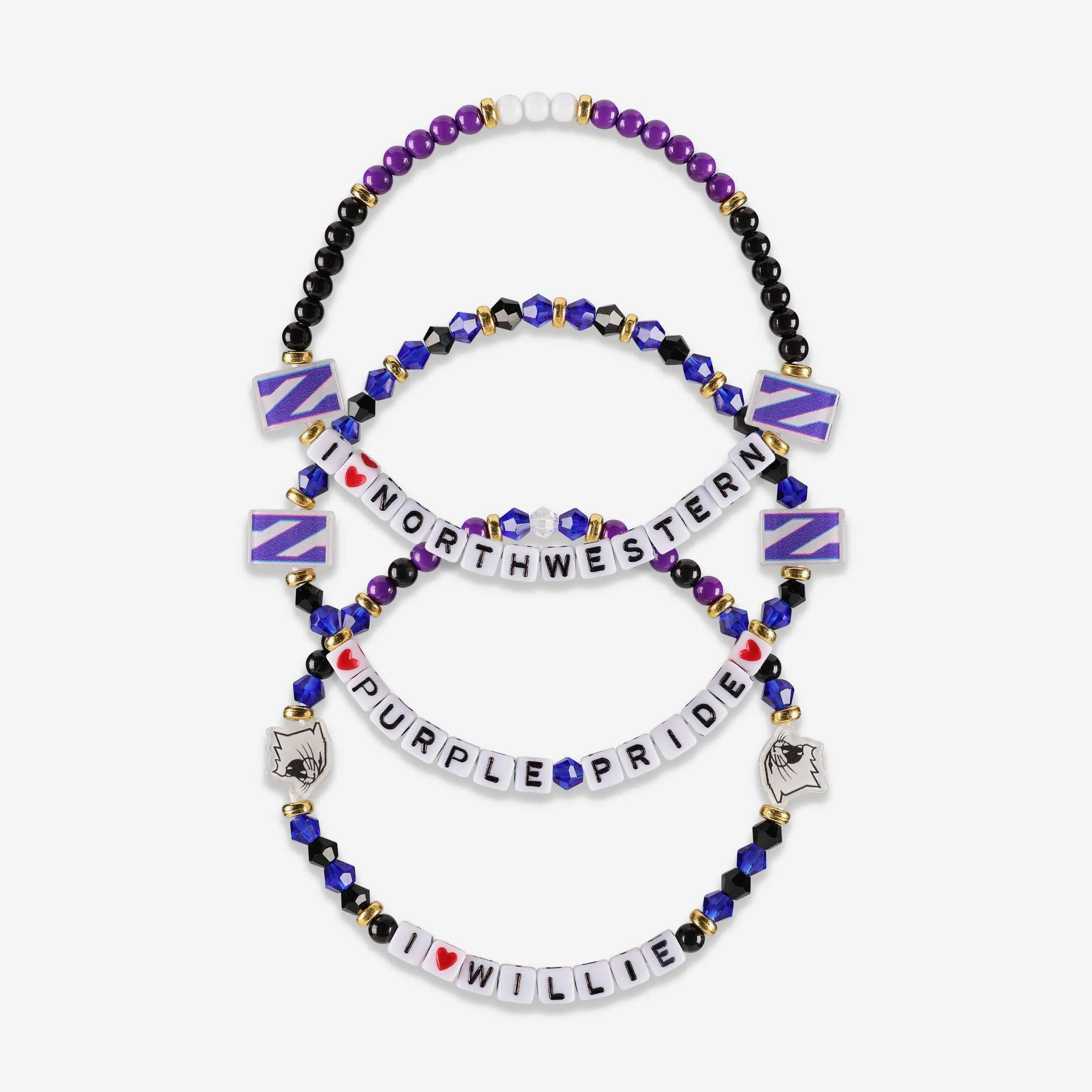 Northwestern Wildcats 3 Pack Friendship Bracelet