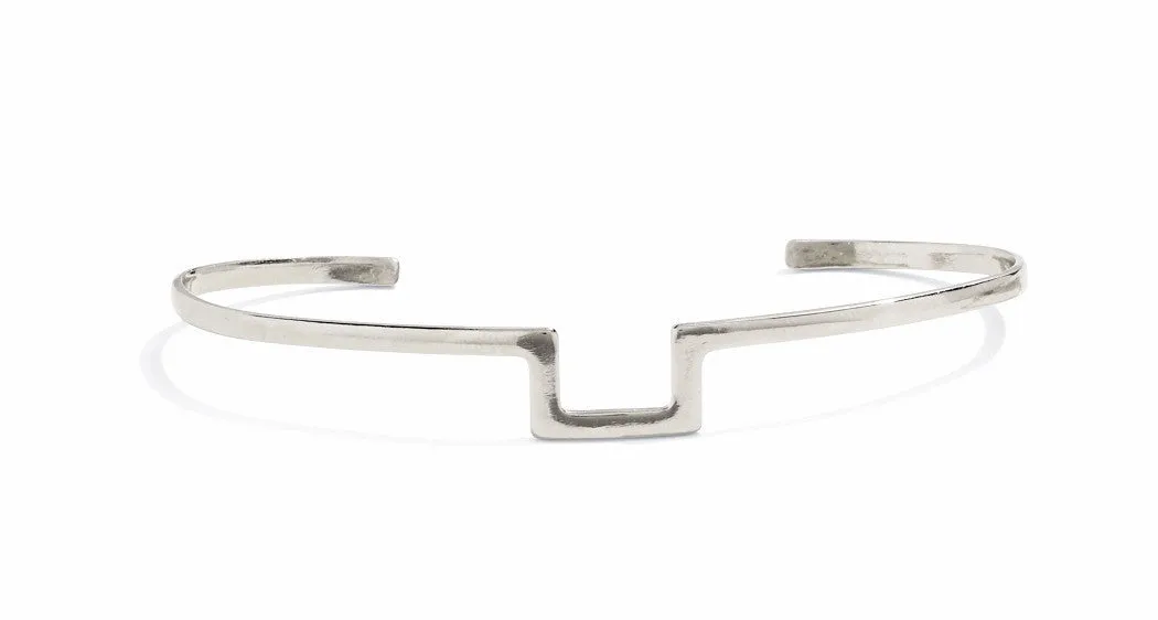Notch Palm Cuff in Silver