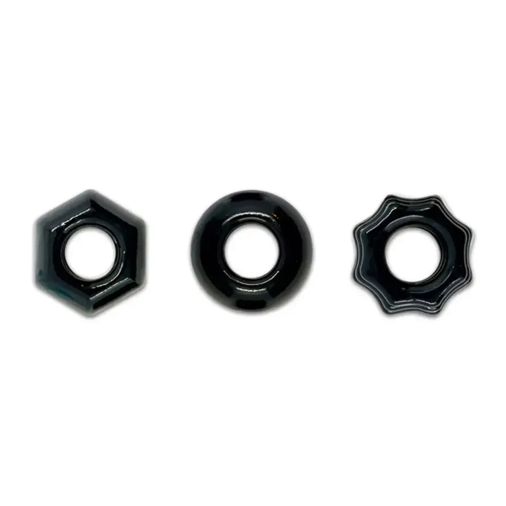 Ns Noevelties Black Renegade Stretchy Elastic Cock Rings