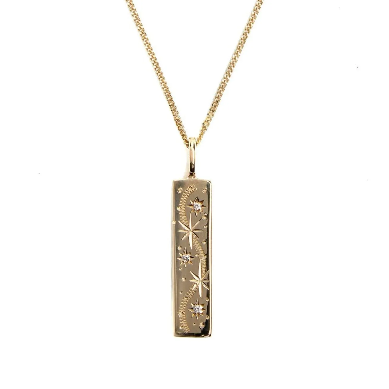 Oh my Diamond Stars 9ct Yellow Gold Necklace
