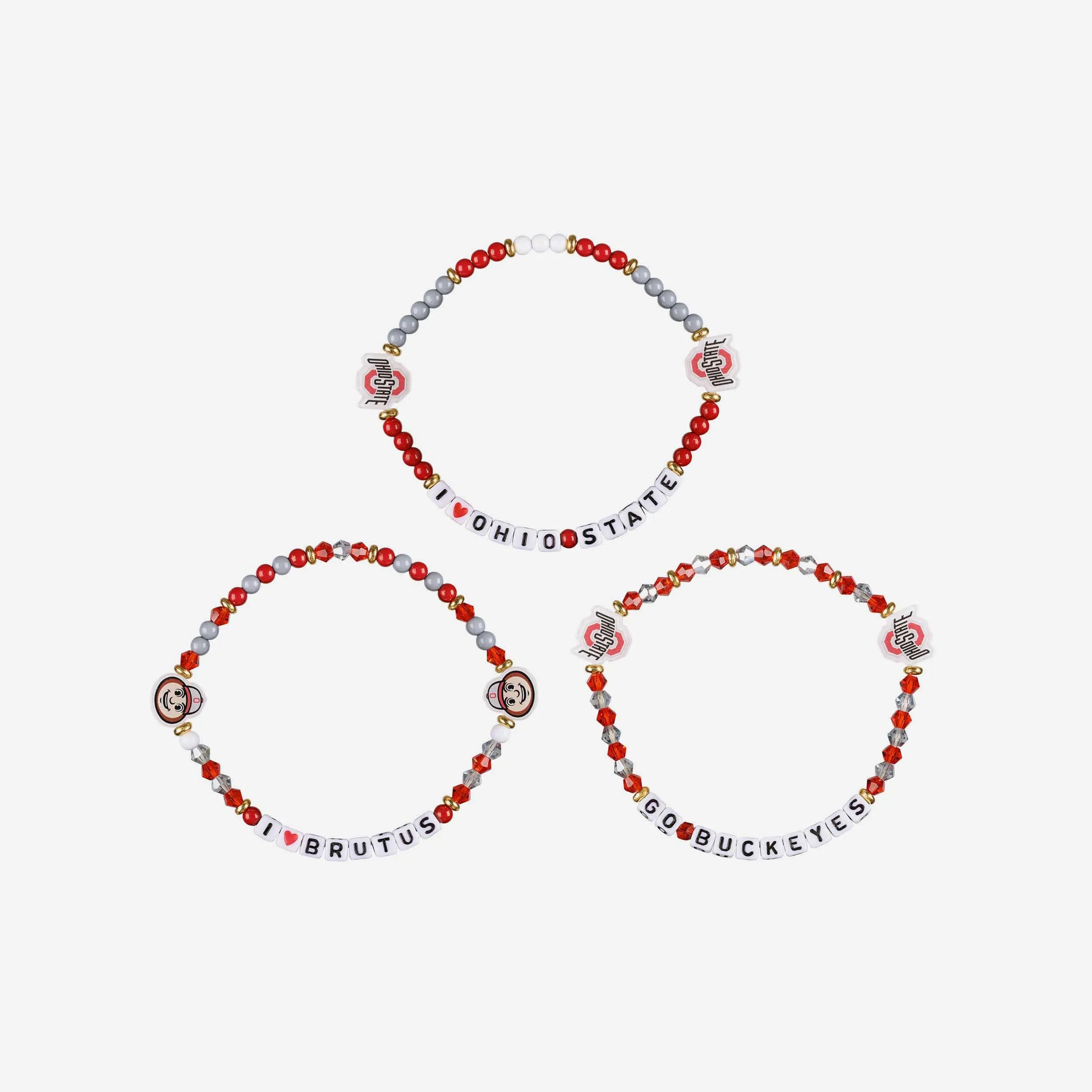 Ohio State Buckeyes 3 Pack Friendship Bracelet