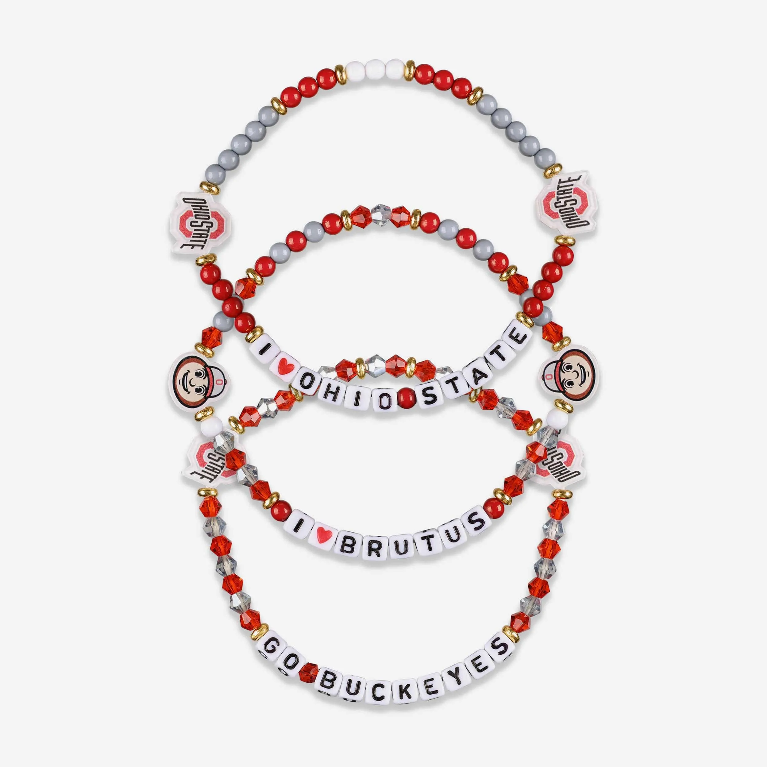 Ohio State Buckeyes 3 Pack Friendship Bracelet