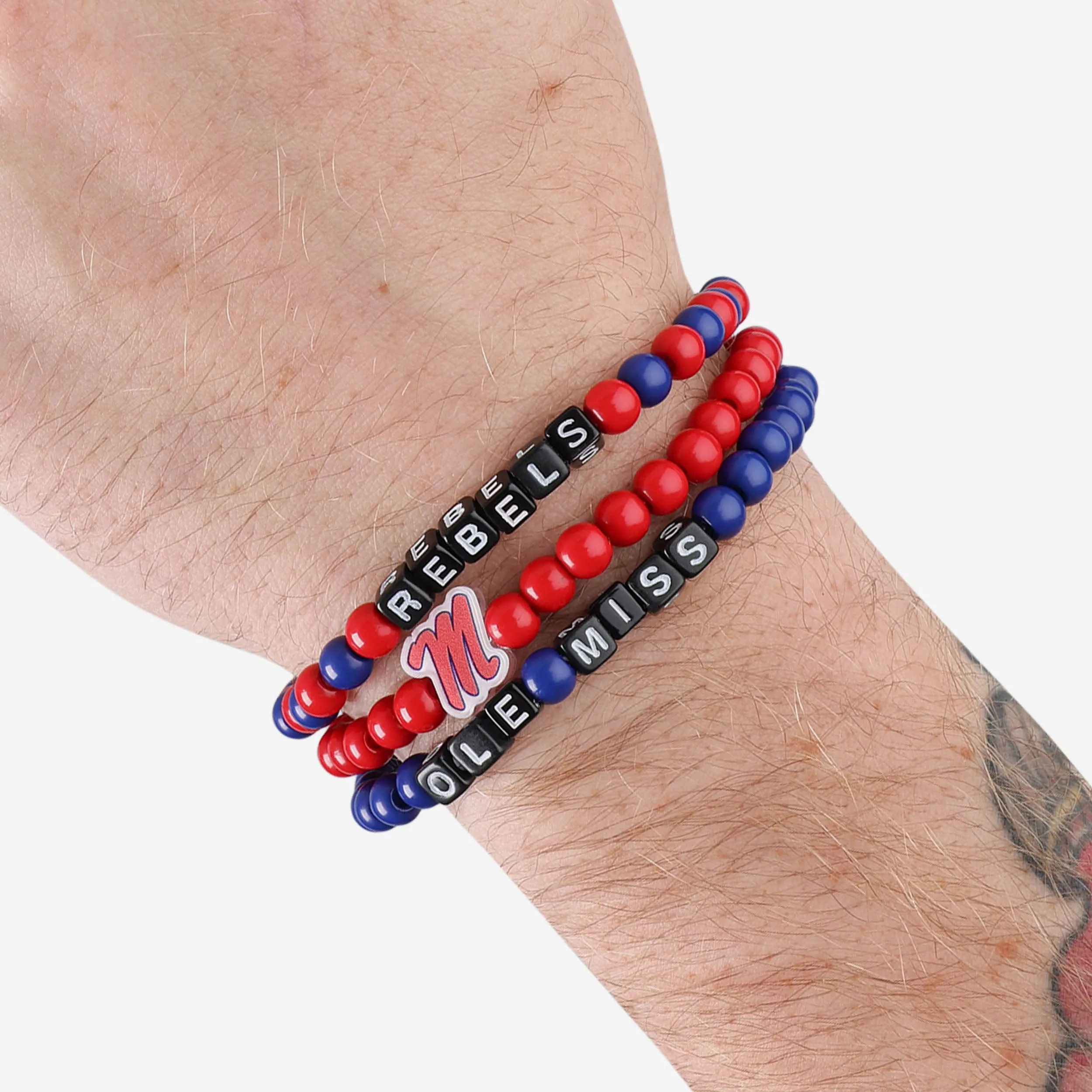 Ole Miss Rebels 3 Pack Beaded Friendship Bracelet