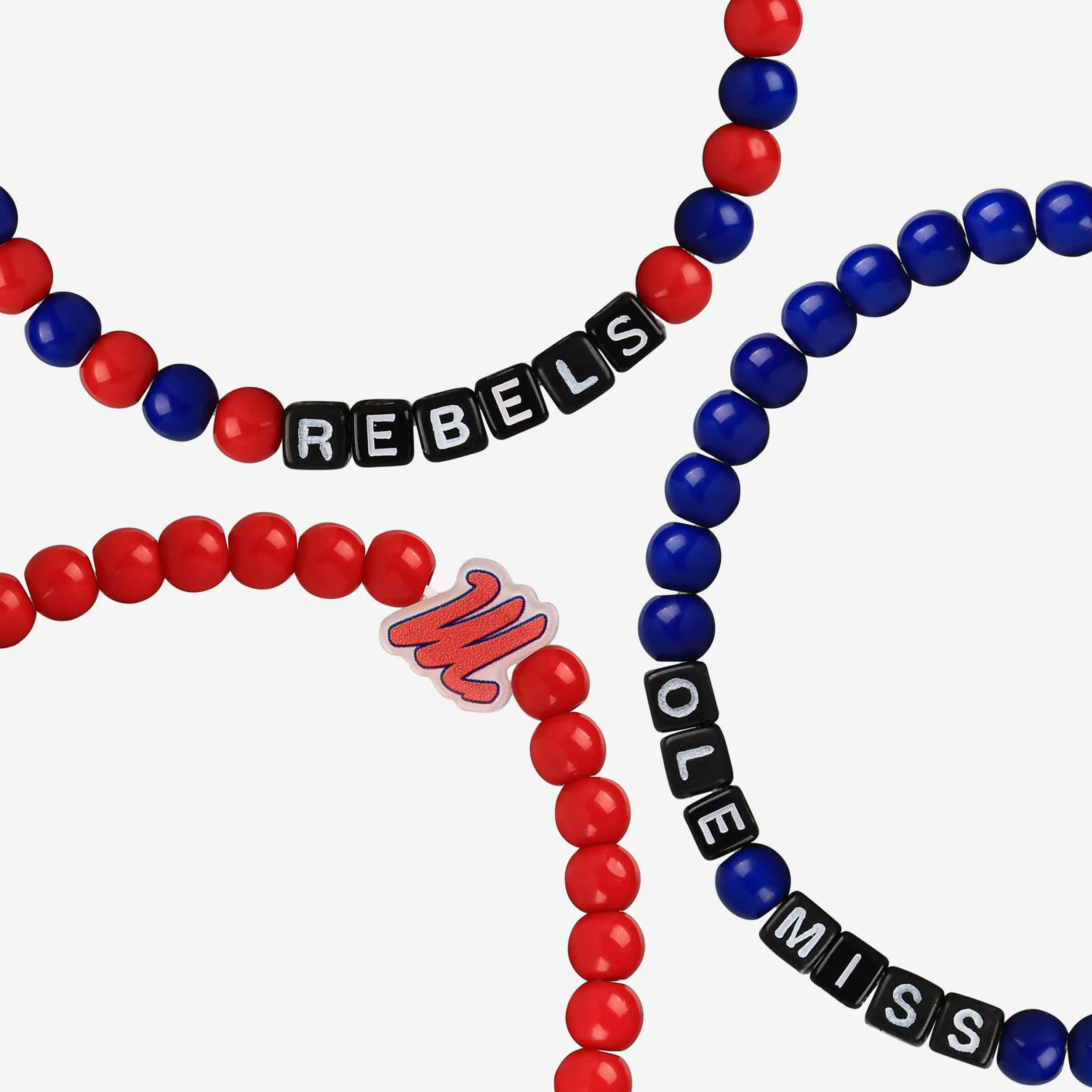 Ole Miss Rebels 3 Pack Beaded Friendship Bracelet