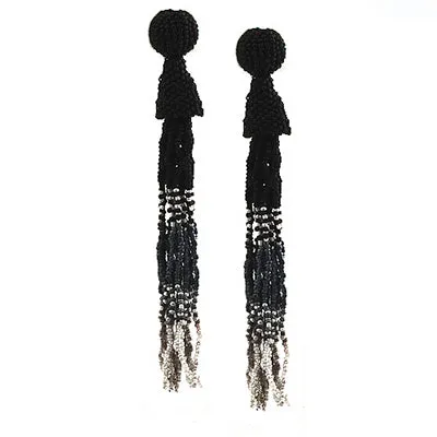 Ombre Beaded Tassel Earrings