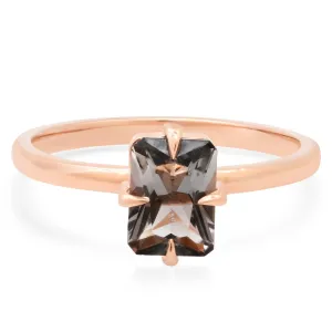 One Of A Kind Steel Grey Radiant Cut Tourmaline Ring