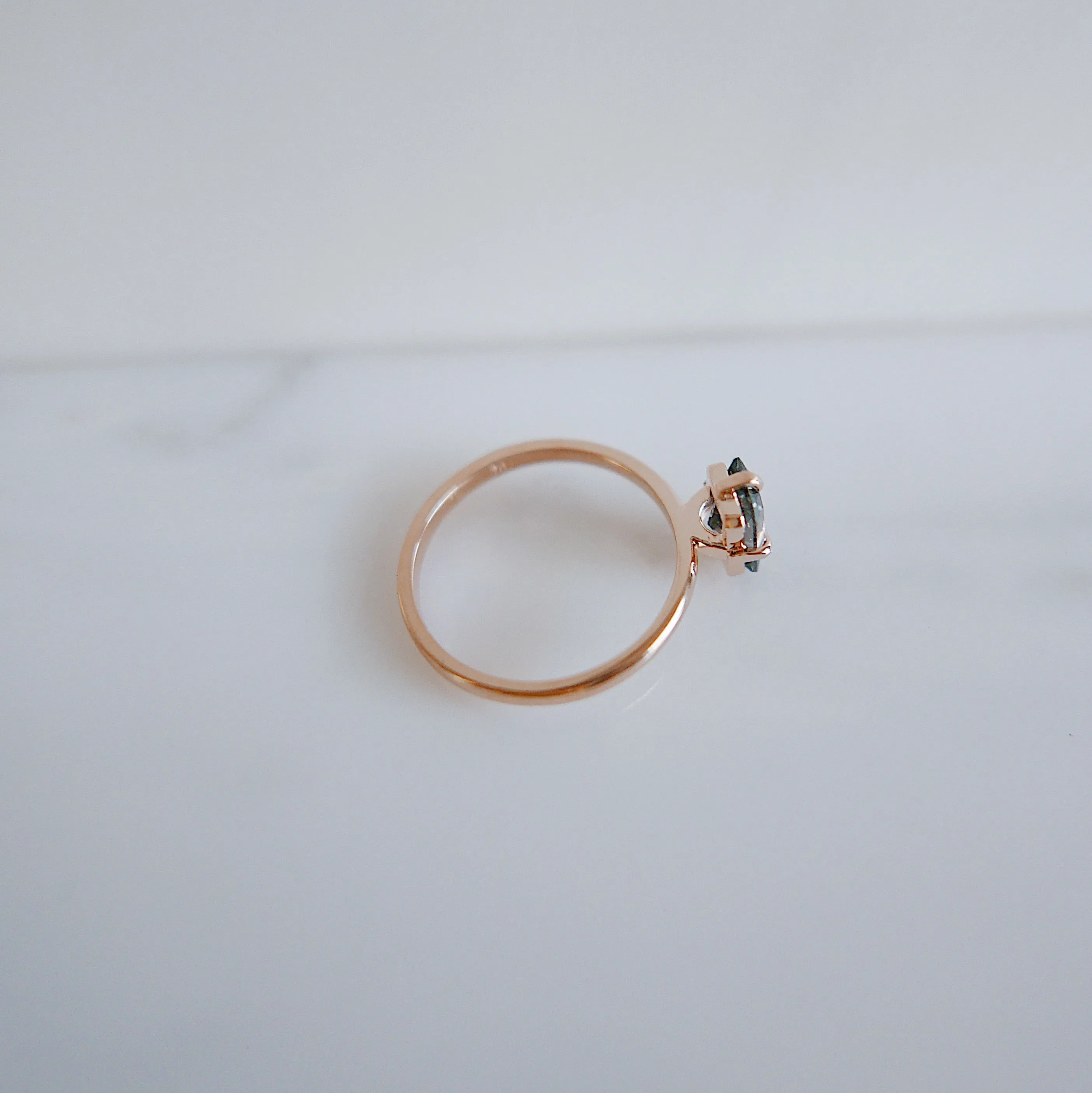 One Of A Kind Steel Grey Radiant Cut Tourmaline Ring