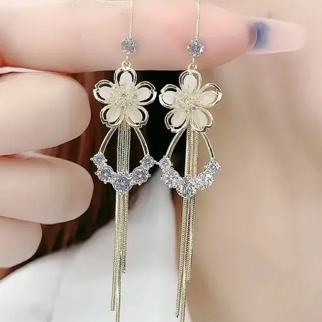Opal Blossom Tassel Earring Collection