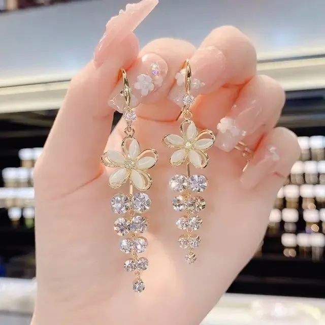 Opal Blossom Tassel Earring Collection