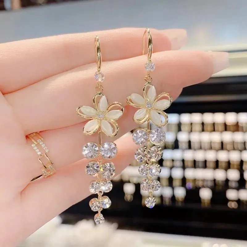 Opal Blossom Tassel Earring Collection