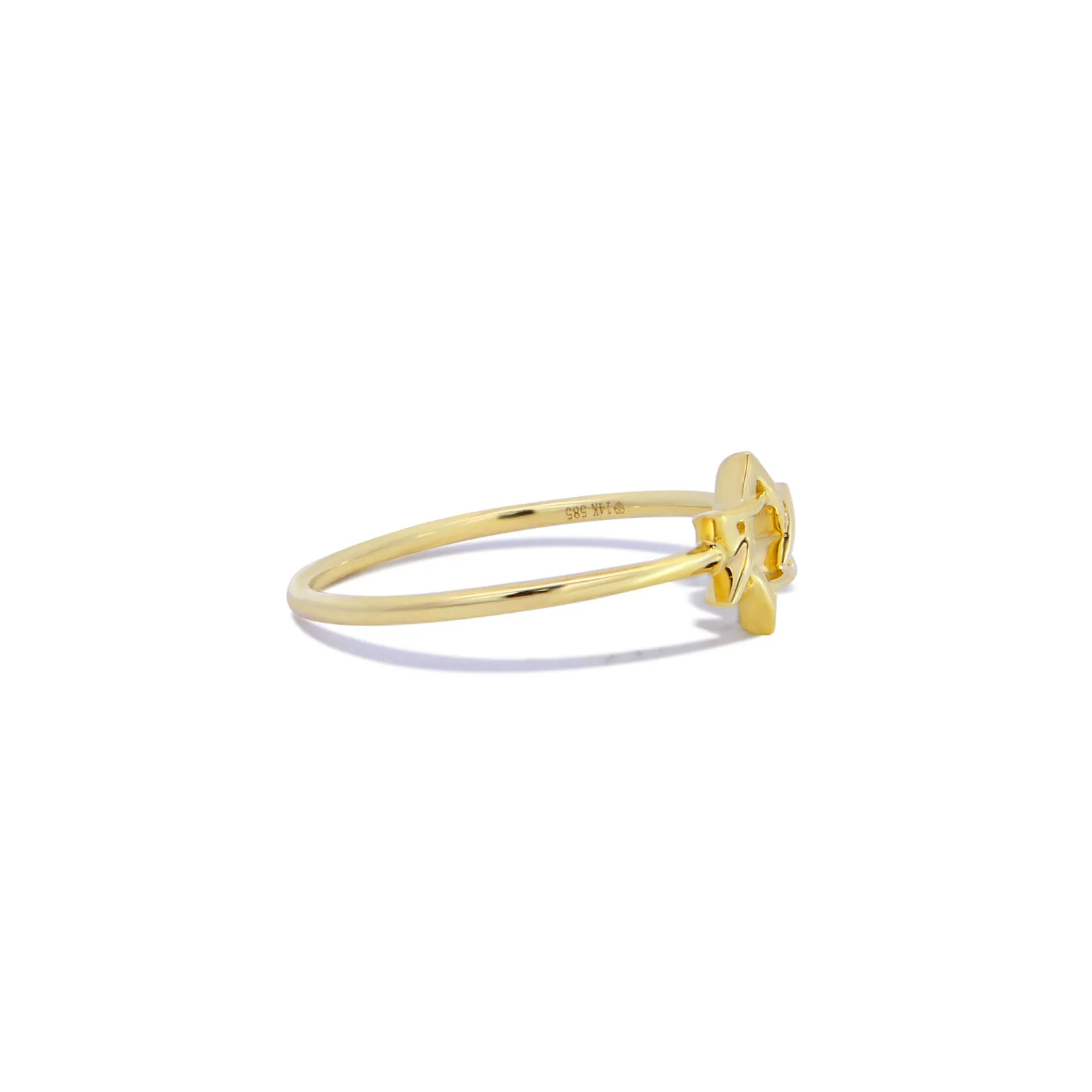 Open Gold Star of David Ring