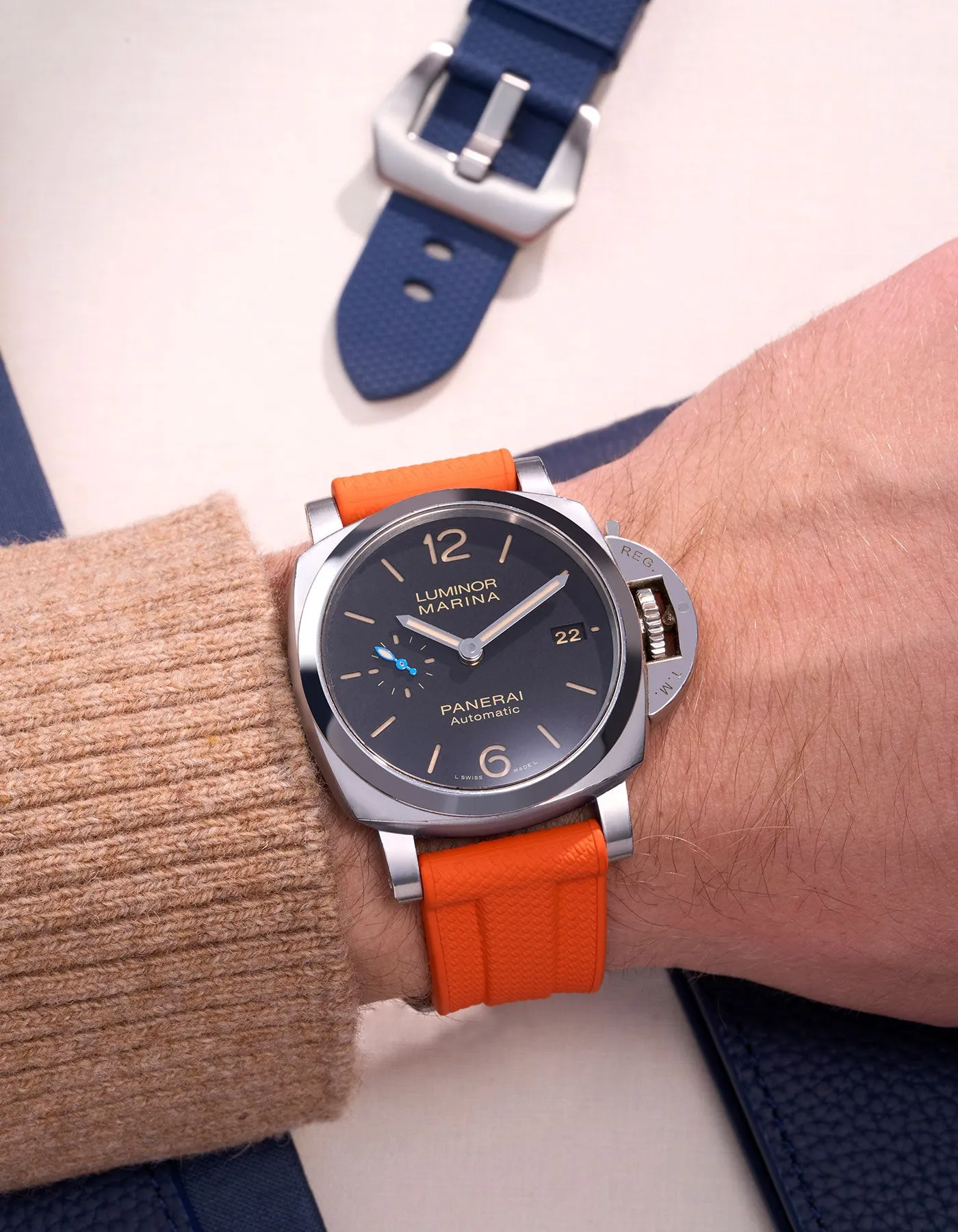 Orange Vertech FKM Rubber Strap for Panerai 22mm, 24mm & 26mm