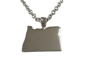 Oregon State Map Shape Pendant Necklace