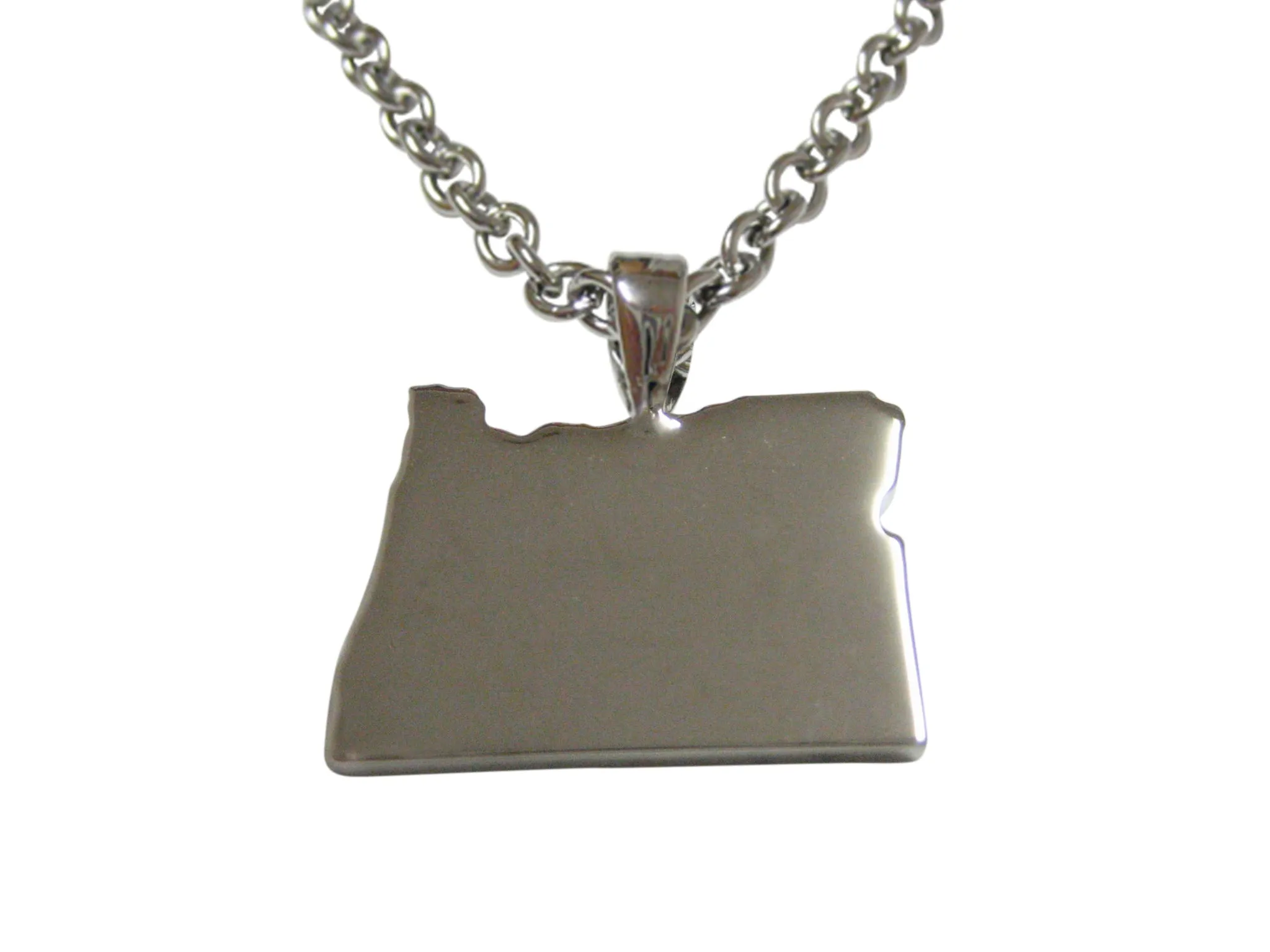 Oregon State Map Shape Pendant Necklace