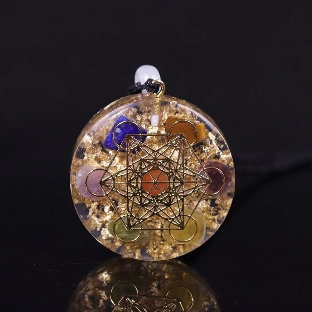 Orgone Pendant Rainbow Crystal Stones Chakra Reiki Healing Energy Generator Emf