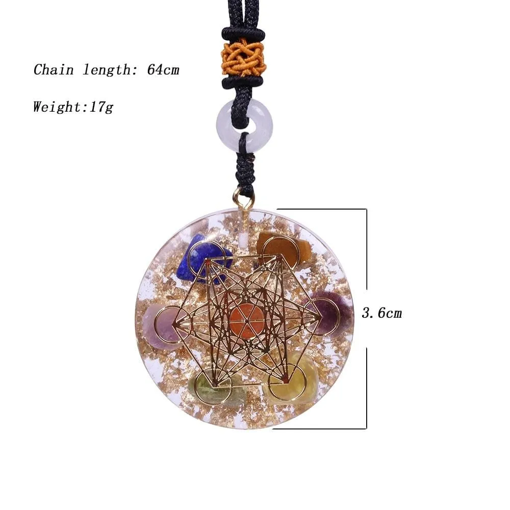 Orgone Pendant Rainbow Crystal Stones Chakra Reiki Healing Energy Generator Emf