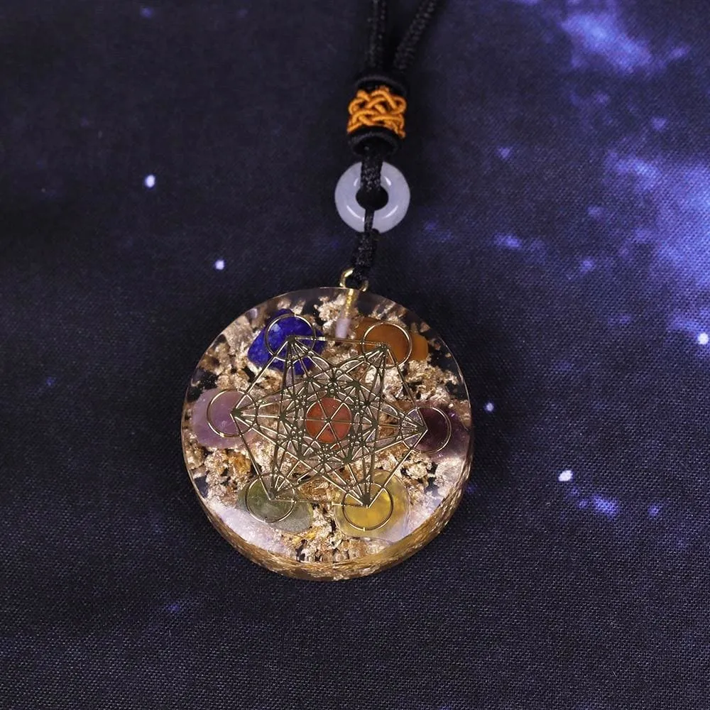 Orgone Pendant Rainbow Crystal Stones Chakra Reiki Healing Energy Generator Emf