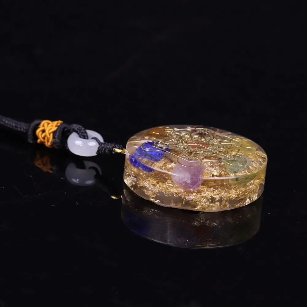 Orgone Pendant Rainbow Crystal Stones Chakra Reiki Healing Energy Generator Emf
