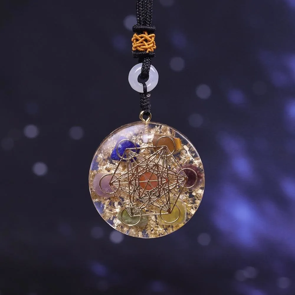 Orgone Pendant Rainbow Crystal Stones Chakra Reiki Healing Energy Generator Emf