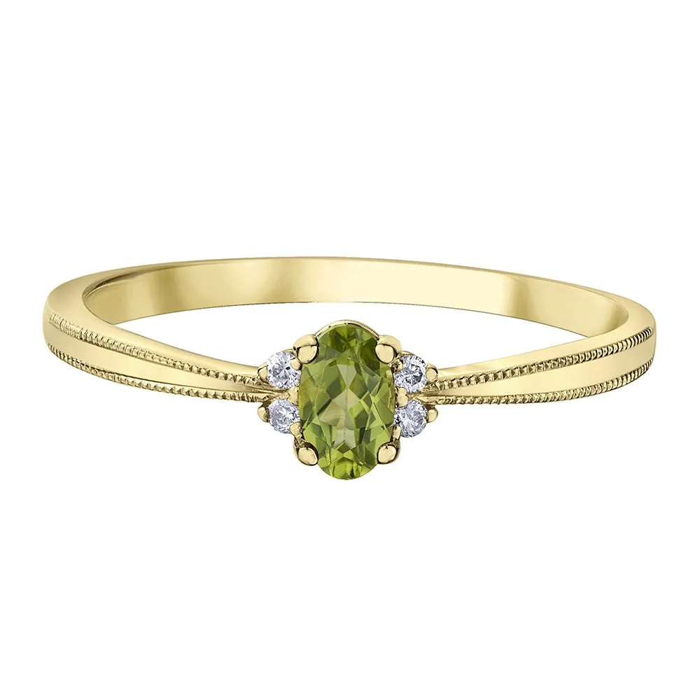 Oval Birthstone Rings with Diamond Accents