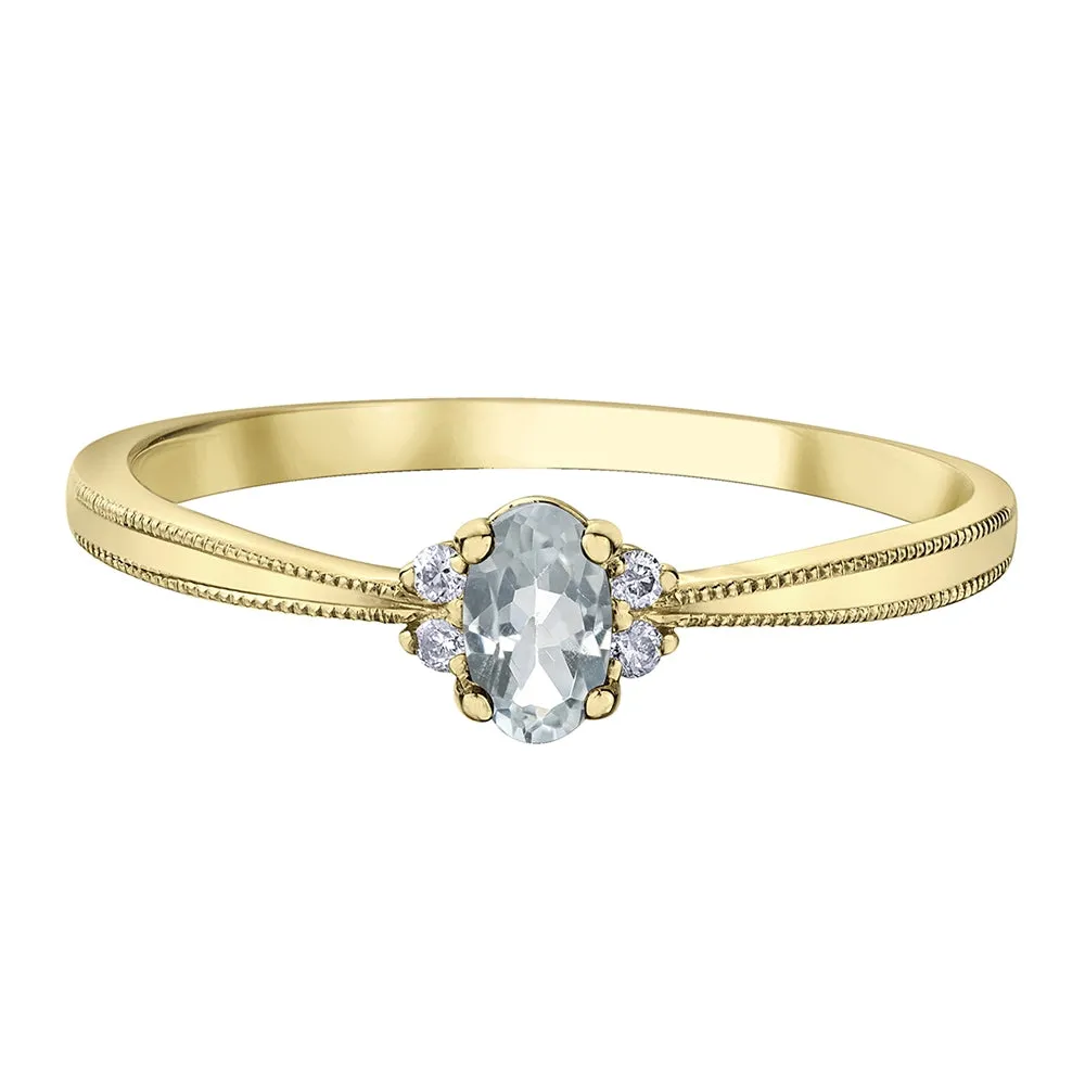 Oval Birthstone Rings with Diamond Accents