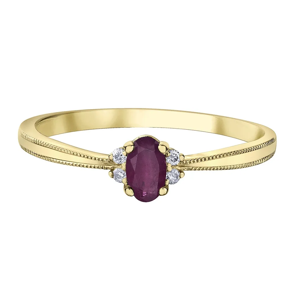 Oval Birthstone Rings with Diamond Accents