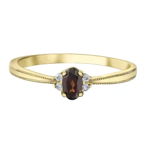 Oval Birthstone Rings with Diamond Accents