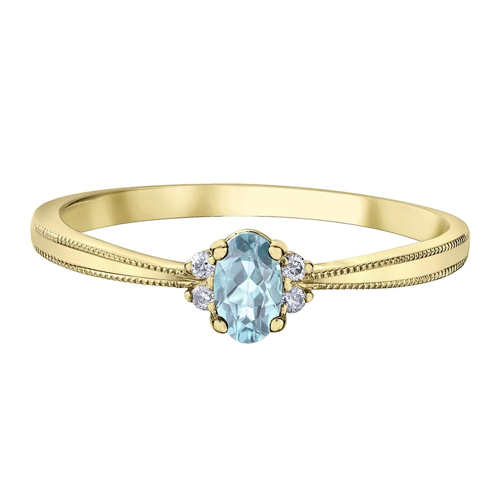 Oval Birthstone Rings with Diamond Accents