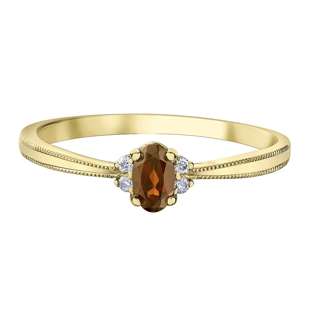 Oval Birthstone Rings with Diamond Accents