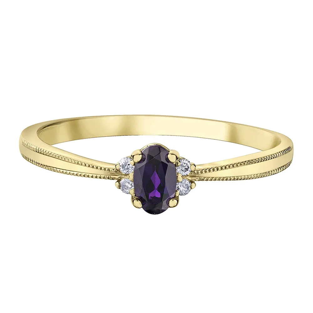 Oval Birthstone Rings with Diamond Accents