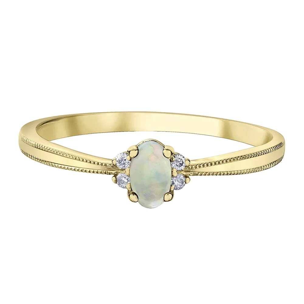 Oval Birthstone Rings with Diamond Accents
