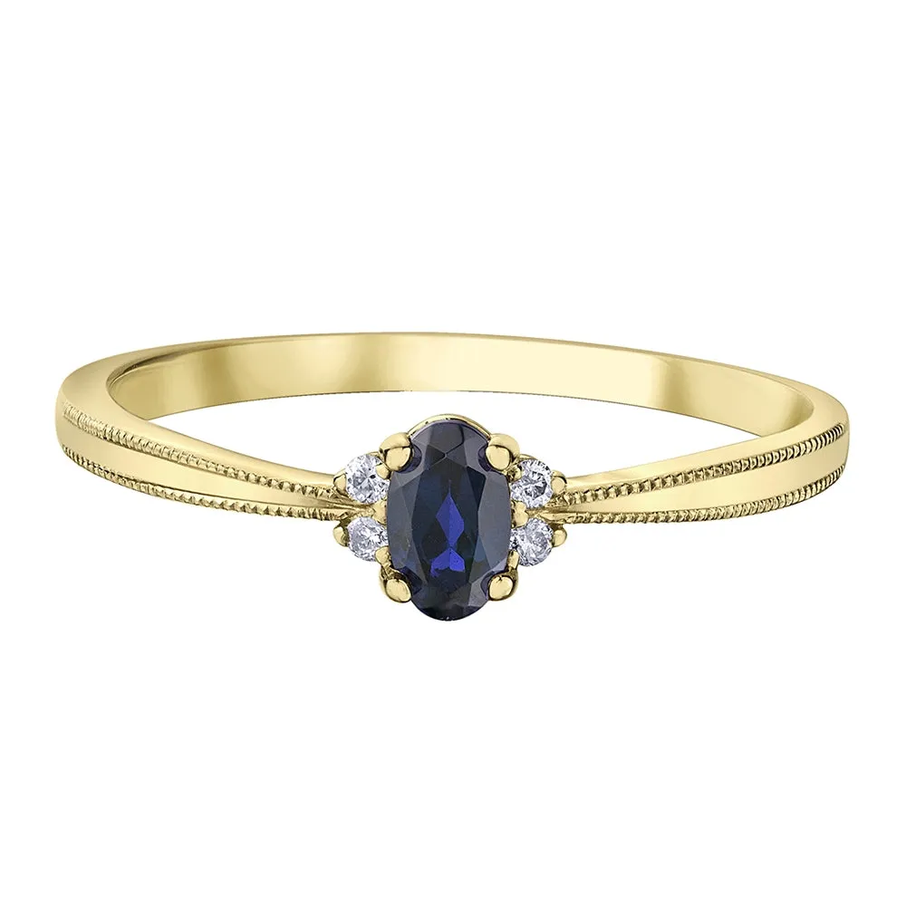 Oval Birthstone Rings with Diamond Accents