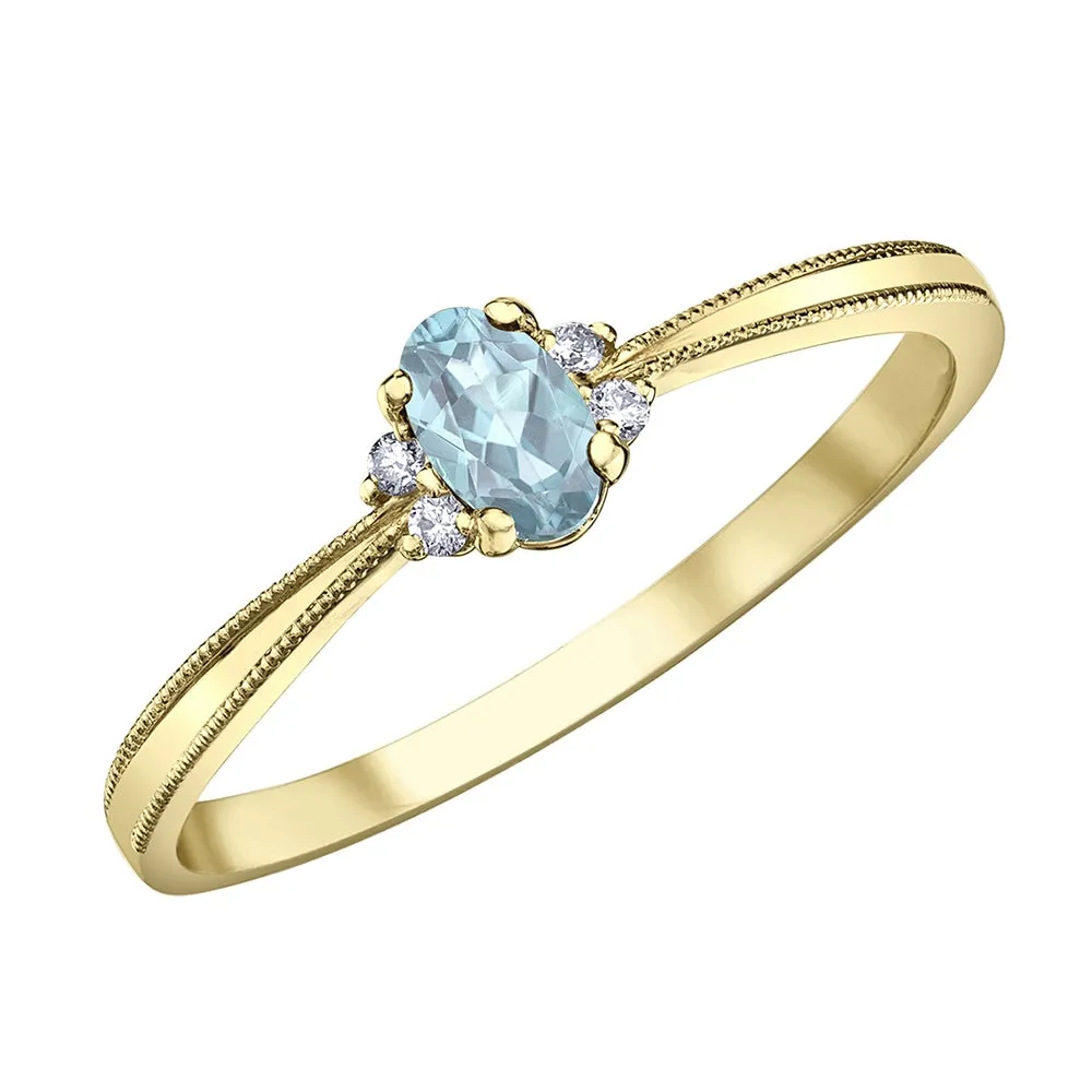 Oval Birthstone Rings with Diamond Accents