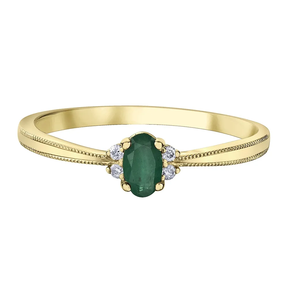 Oval Birthstone Rings with Diamond Accents